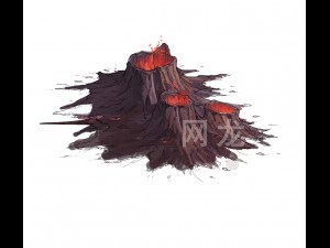 game model - volcanic tree - shaped magma mouth 02 3D Model