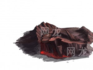 game model - volcano cliff 3D 모델