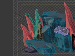 game model - volcano cliff 02 3D Model