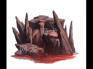 game model - volcano cliff 02 3D Model