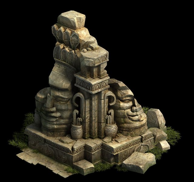 game model - kashayana buddha forest debris broken 3D Модель .c4d .max .obj .3ds .fbx .stl .blend