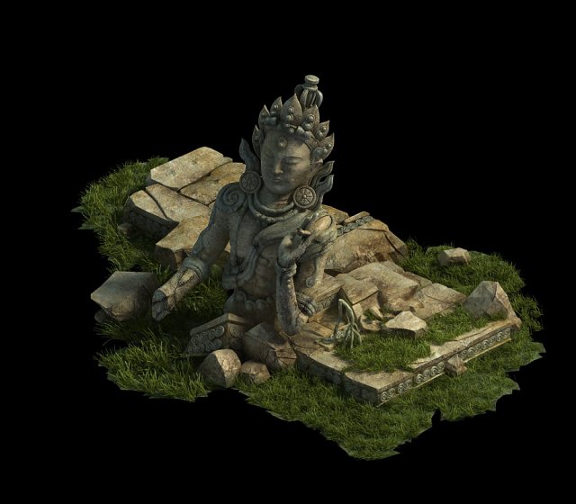 game model - kasai buddha traces forest broken sta 3D Модель .c4d .max .obj .3ds .fbx .stl .blend