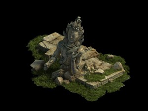 game model - kasai buddha traces forest broken sta 3D-Modell