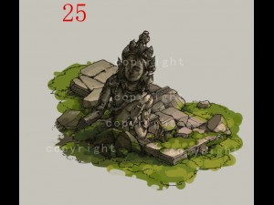 game model - kasai buddha traces forest broken sta 3D Модель