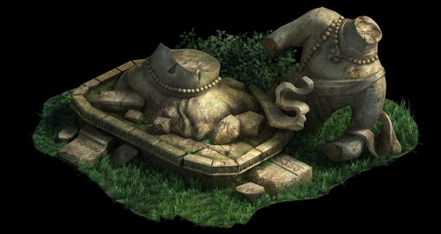 game model - kasai buddha traces forest broken sta 3D-Modell .c4d .max .obj .3ds .fbx .stl .blend 