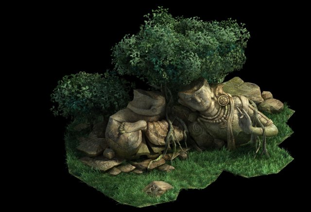 game model - kasai buddha traces forest broken sta 3D Model .c4d .max .obj .3ds .fbx .stl .blend 