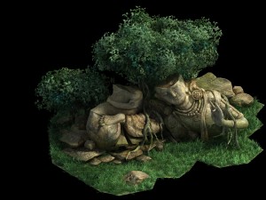 game model - kasai buddha traces forest broken sta 3D Model