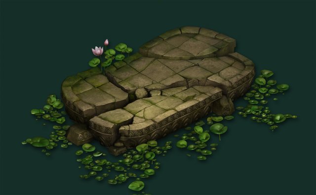 game model - kapya buddha forest big lotus block 3D मॉडल .c4d .max .obj .3ds .fbx .stl .blend 