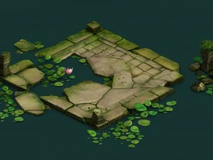 mod&egrave;le de jeu - for&ecirc;t de Bouddha Kajyas grand lot Modèle 3D