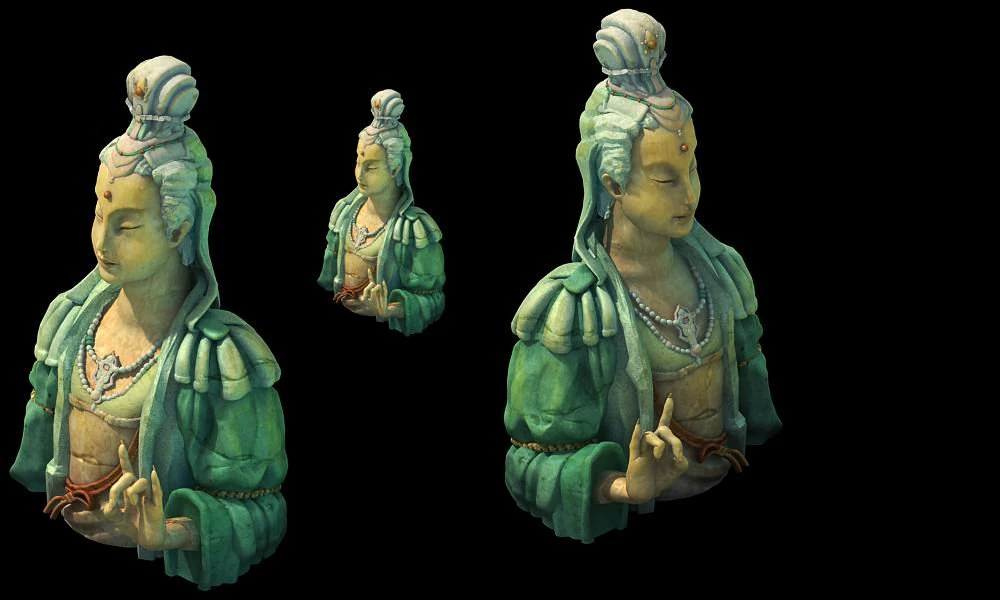 game model - kapya buddha forest statue 011 3D Model .c4d .max .obj .3ds .fbx .stl .blend