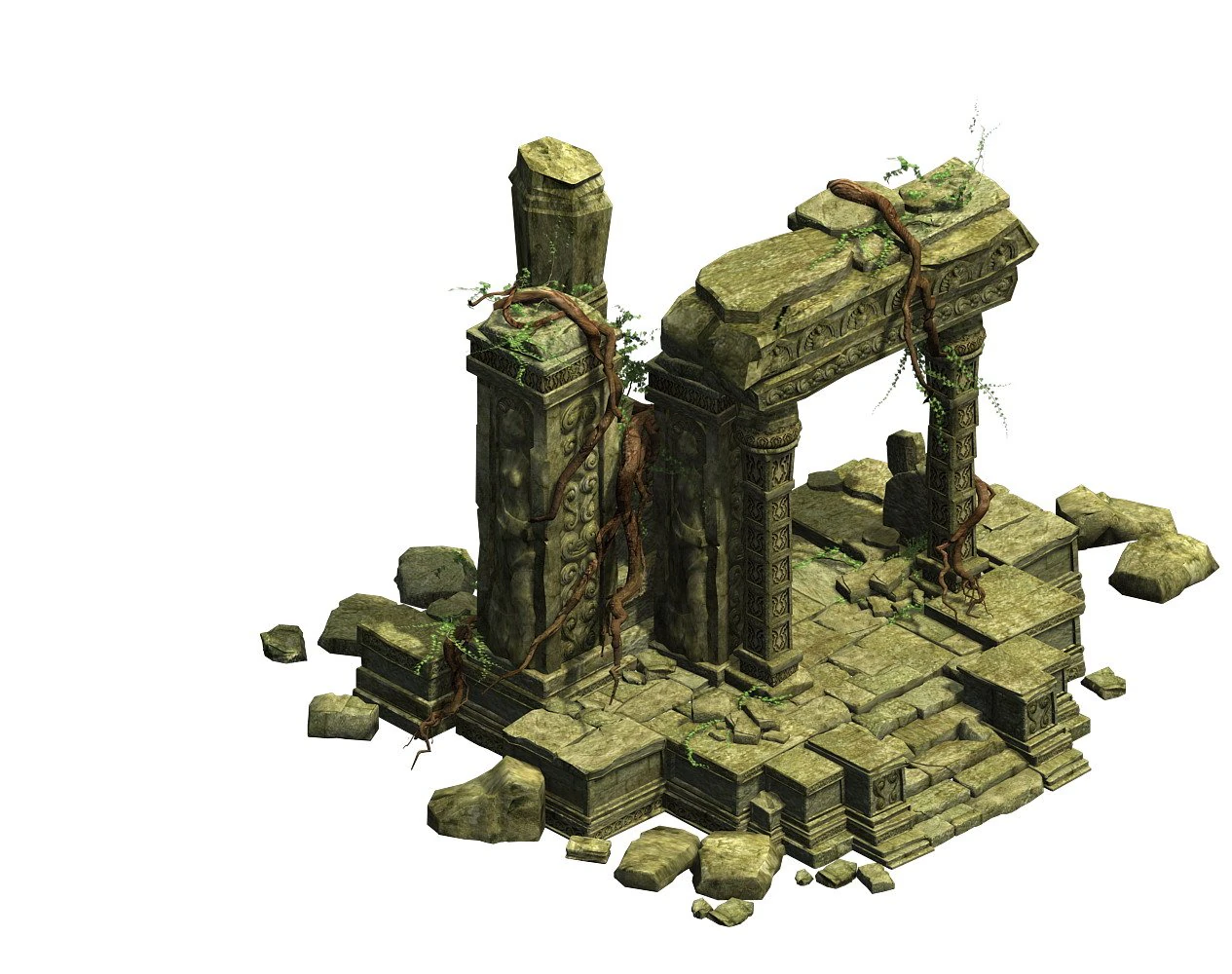 game model - kashayana buddha in the ruins of the 3D Model .c4d .max .obj .3ds .fbx .stl .blend 