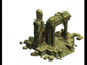 model permainan - kashayana buddha di reruntuhan Model 3D