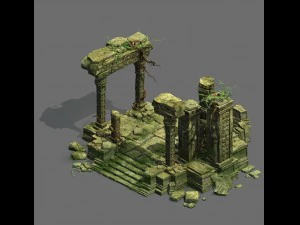 model permainan - kashayana buddha di reruntuhan Model 3D