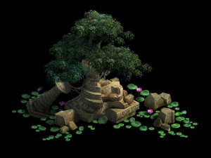 game model - kashayana buddhist forest broken wate 3D Модель