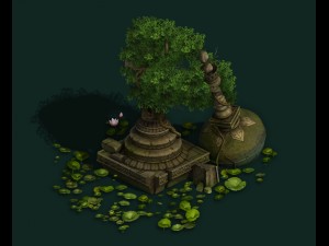 game model - kashayana buddhist forest broken wate 3D Model