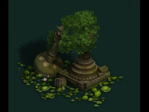 game model - kashayana buddhist forest broken wate 3D Model