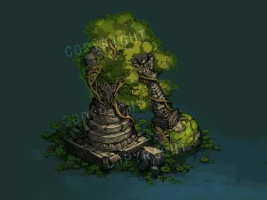 game model - kashayana buddhist forest broken wate 3D Model