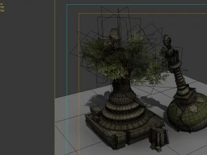 game model - kashayana buddhist forest broken wate 3D Model