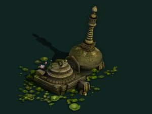 game model - kashayana buddhist forest broken wate 3D 모델