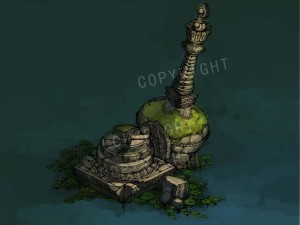 game model - kashayana buddhist forest broken wate 3D Модель