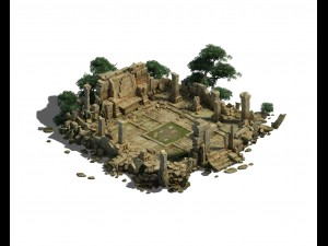 game model - kashayana buddha forest law hall alta 3D मॉडल