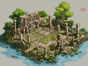 game model - kashayana buddha forest law hall alta 3D-Modell