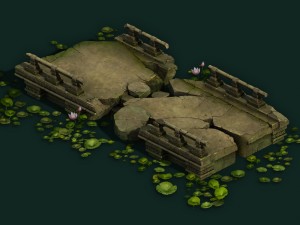 game model - kashayana buddha forest stone bridge 3D Model