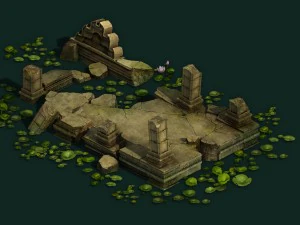 game model - kashayana buddha forest water cloiste 3D Model