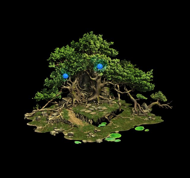 game model - kashayana buddha forest trail tree 3D-Modell .c4d .max .obj .3ds .fbx .stl .blend 