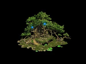 game model - kashayana buddha forest trail tree 3D Model