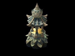 game model - kashayana buddha forest stone lamp 01 3D मॉडल