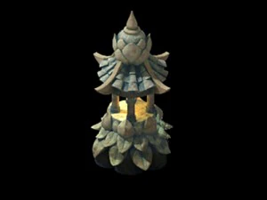 게임 모델 - kashayana buddha 숲 돌 램프 01 3D 모델