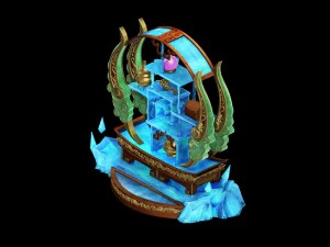 game model - furniture cabinet ice lingxian lattic 3D Model