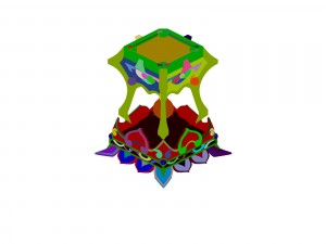 game model - family objects - white jade stool set Modello 3D