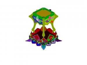 game model - family objects - white jade stool set 3D Model