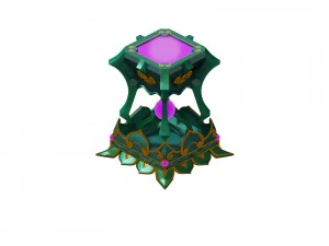 game model - family objects - white jade stool set 3D Model