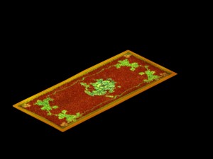 game model - home interior objects - flower carpet 3D Model
