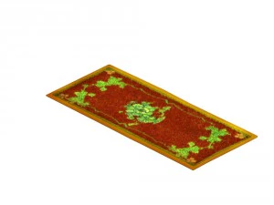 game model - home interior objects - flower carpet 3D Model