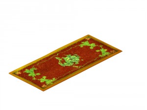 game model - home interior objects - flower carpet Modèle 3D
