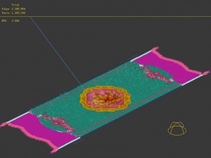 game model - home interior objects - flower carpet 3D Model