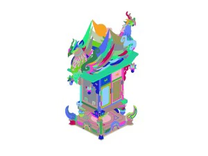 game models - family objects - birds cabinet 3D Model