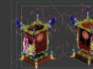 game models - family objects - birds cabinet 02 3D 模型