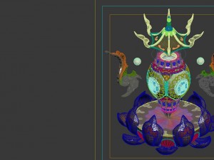 game model - family objects - lotus censer Modelo 3D