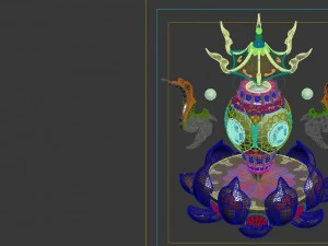 game model - family objects - lotus censer 3D Model