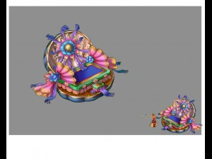 game model - family objects - bilolong king bed 02 3D Model