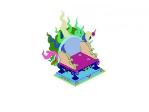game model - family objects - red chance fire clou 3D Модель