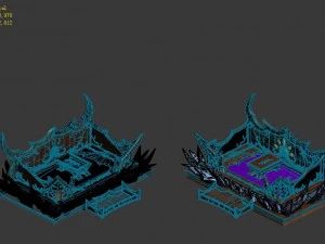game model - home interior objects - bed cushion 3D Model