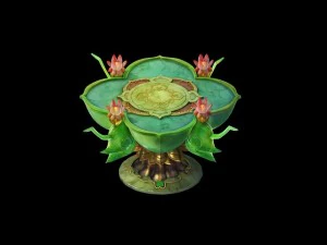 model permainan - benda keluarga - meja bambu Model 3D