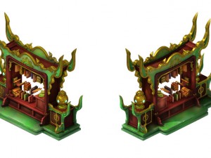 game model - family objects - bookshelf 3D 模型