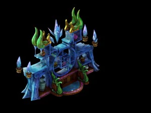 ігрова модель - сімейні предмети - кришталева книжкова полиця 3D Модель